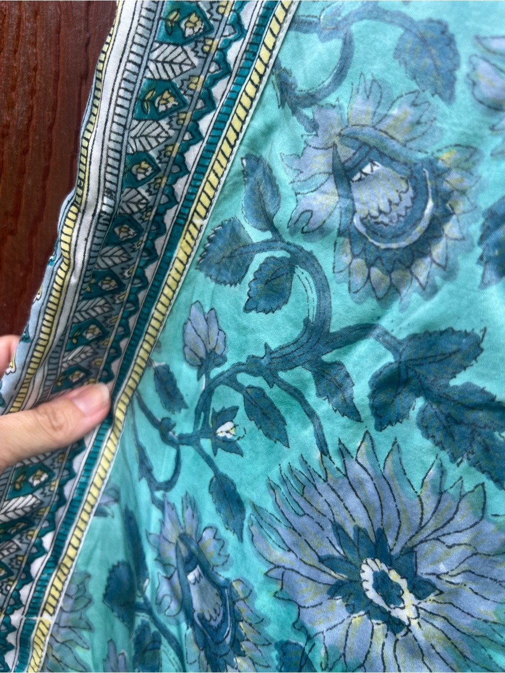 Clara The Label Fawn Pants Blue Bonnet Floral Wide Leg Boho Drawstring Small - Picture 4 of 7